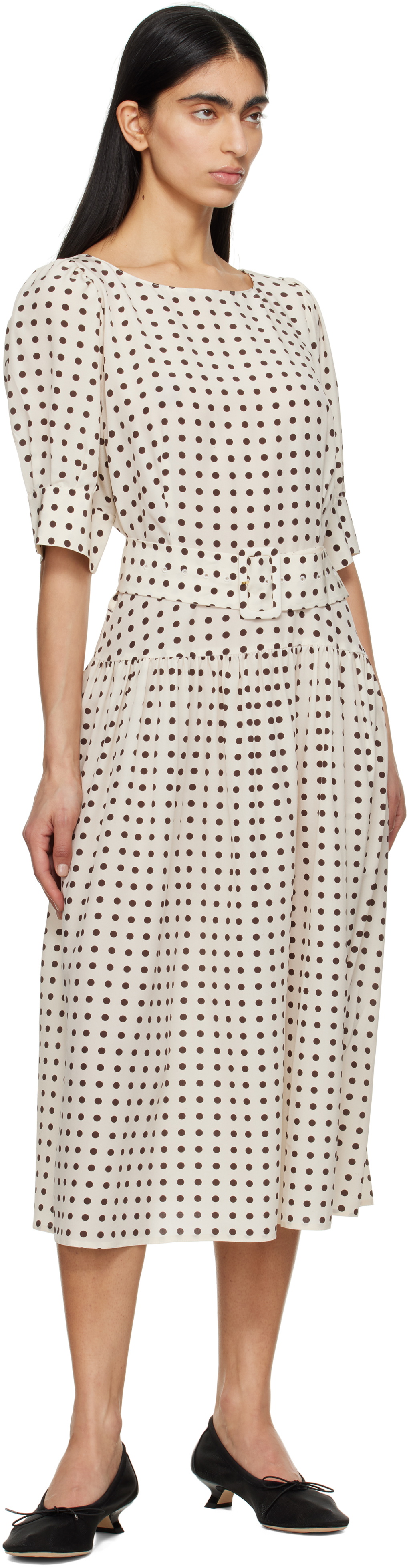 Caro Editions Off-White Bjorg Midi Dress