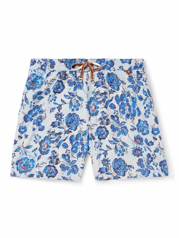 Photo: Loro Piana - Straight-Leg Mid-Length Floral-Print Swim Shorts - Blue