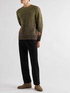 Mr P. - Dégradé Crocheted Cashmere and Wool-Blend Sweater - Green