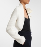 Max Mara Knitted floral-appliqué shrug