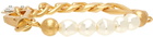 Dolce & Gabbana Gold DG Logo Pearl Bracelet