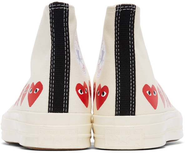 COMME des GARÇONS PLAY Off-White Converse Edition Multiple Hearts Chuck 70 High Sneakers