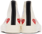 COMME des GARÇONS PLAY Off-White Converse Edition Multiple Hearts Chuck 70 High Sneakers