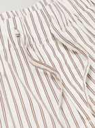 TEKLA - Striped Organic Cotton-Poplin Pyjama Trousers - Neutrals