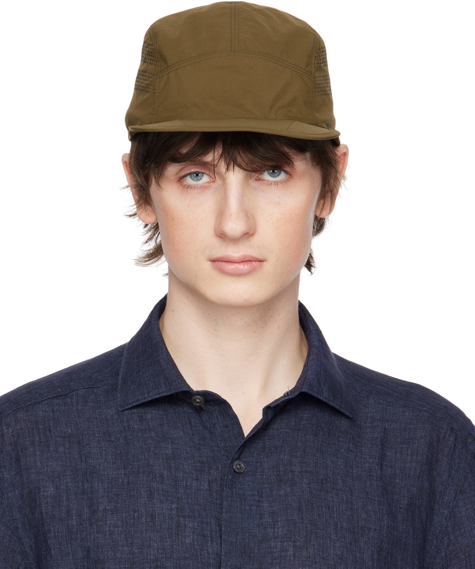 ZEGNA Khaki Perforated Cap Zegna