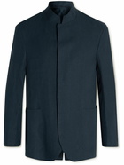 Kingsman - Buggy Slim-Fit Unstructured Nehru-Collar Linen Jacket - Blue