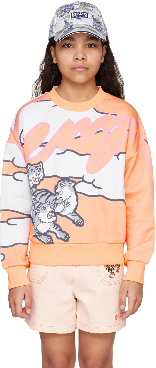 Kenzo Kids Orange Kenzo Paris Printed Sweatshirt Kenzo