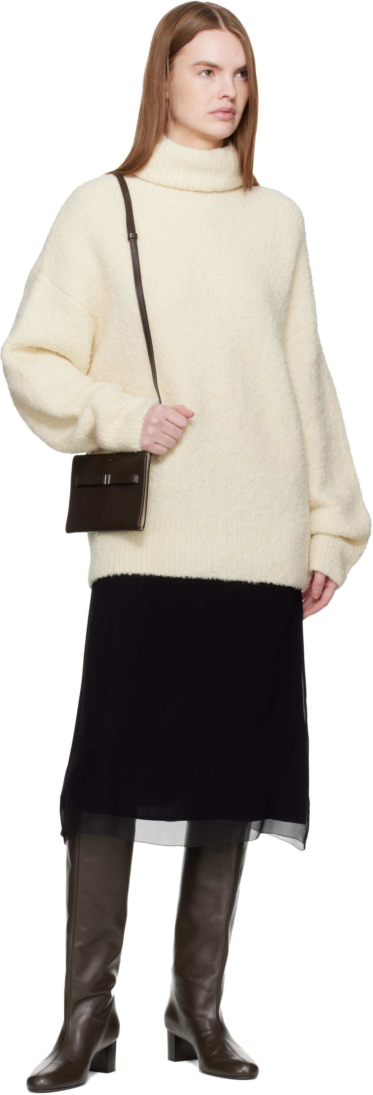 TOTEME Brown Belted Leather Crossbody Bag