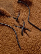BODE - Tie-Detailed Wool-Blend Fleece Sweater - Brown