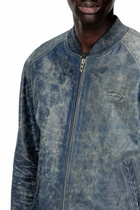 Diesel Bomber jacket in treated leather - Leather jackets Mens in Blue