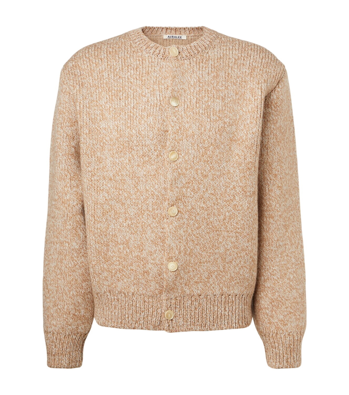 AURALEE Yellow Shetland Wool Cashmere Knit Cardigan Auralee