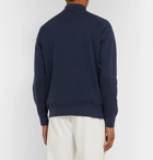 Pop Trading Company - Logo-Print Cotton-Jersey Half-Zip Sweatshirt - Navy