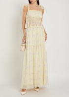 Loveshackfancy Siena Floral-print Georgette top Yellow