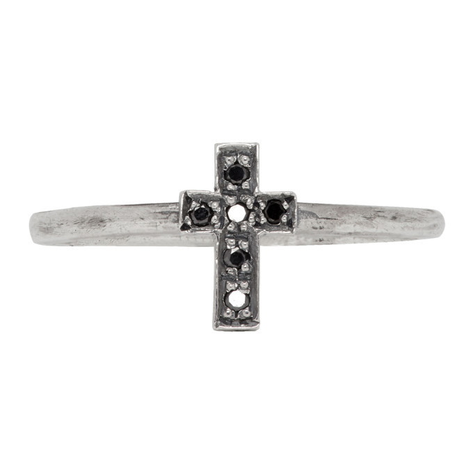 Photo: Luka Sabbat x Monini Silver Baby Cross Encrusted Ring