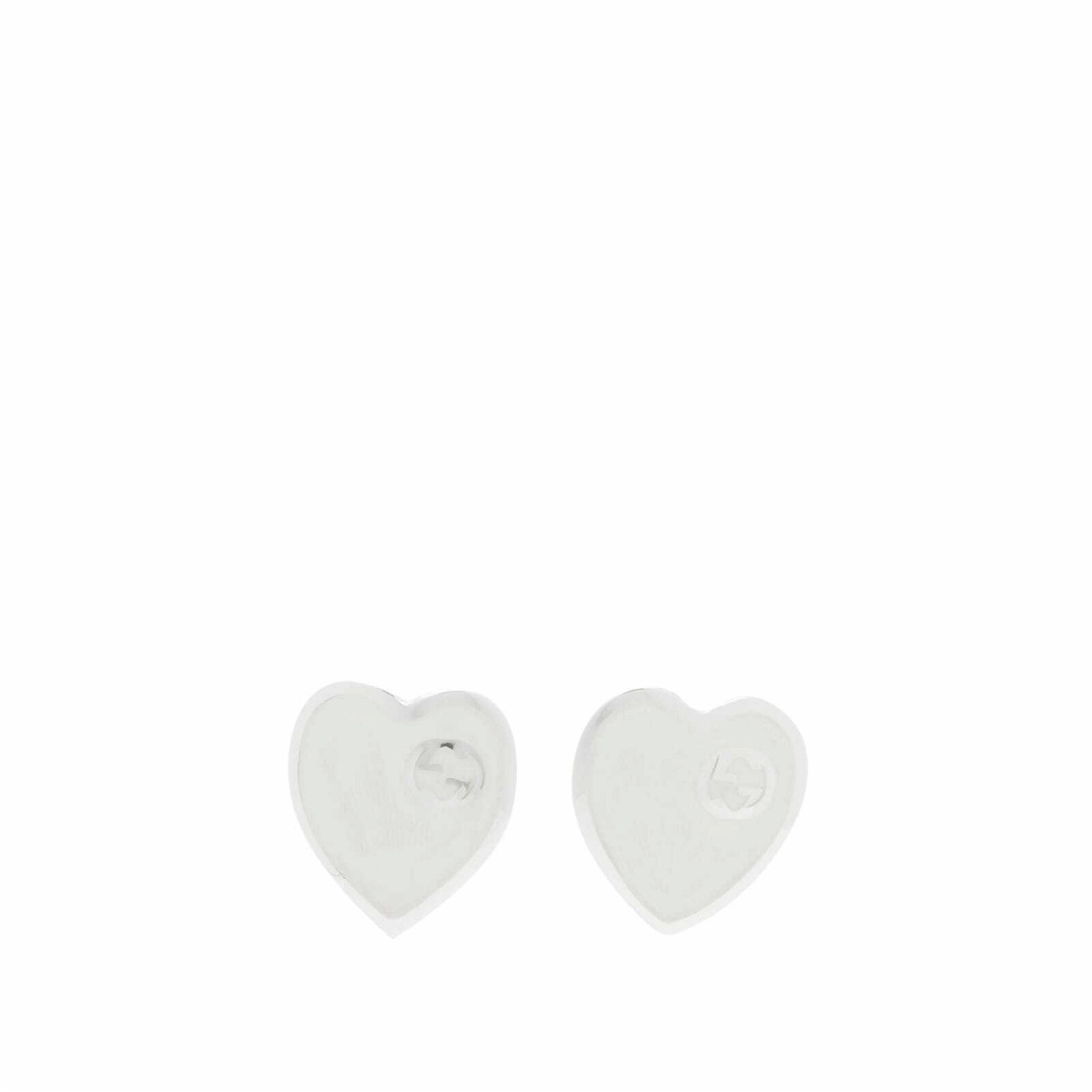 Photo: Gucci Women's Jewellery Heart Enamel Earrings in Silver