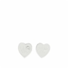 Gucci Women's Jewellery Heart Enamel Earrings in Silver