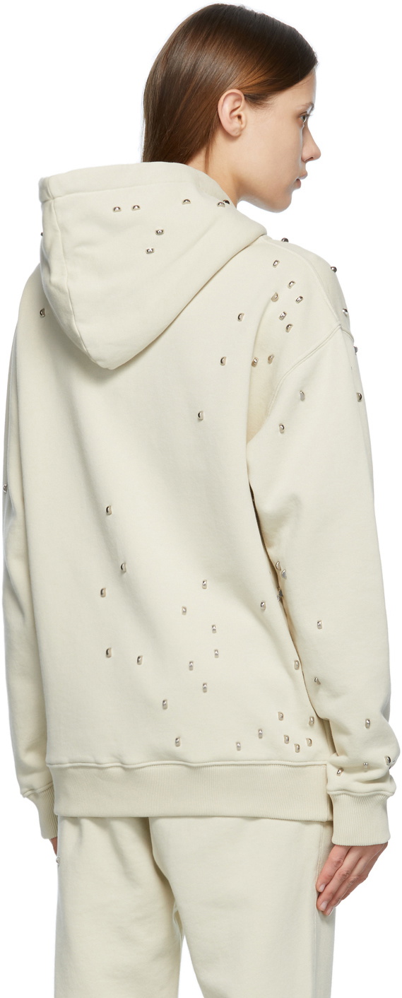 1017 ALYX 9SM Beige Studded Double Logo Zip Hoodie 1017 ALYX 9SM