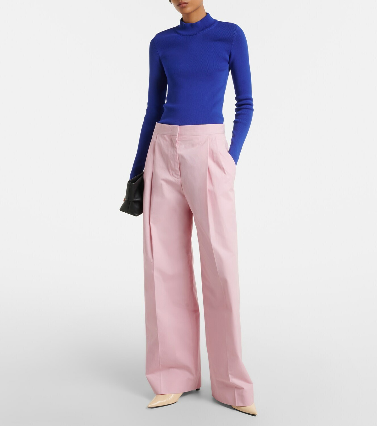 Jil Sander Pleated cotton wide-leg pants