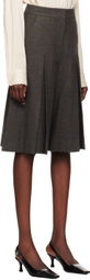 Recto Gray Inverted Box Pleat Shorts