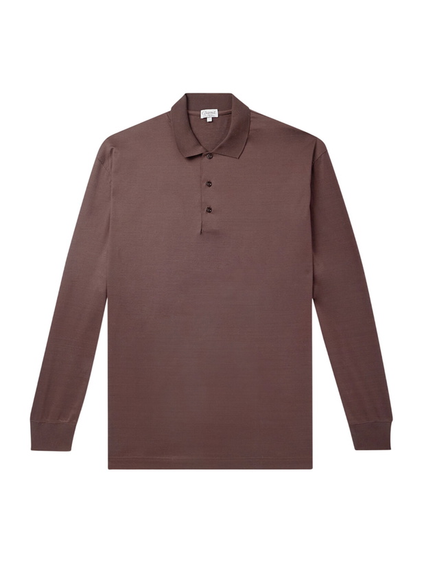 Photo: Charvet - Cotton-Sateen Polo Shirt - Brown