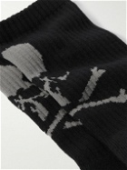 Mastermind World - Logo-Jacquard Ribbed Cotton-Blend Socks - Black