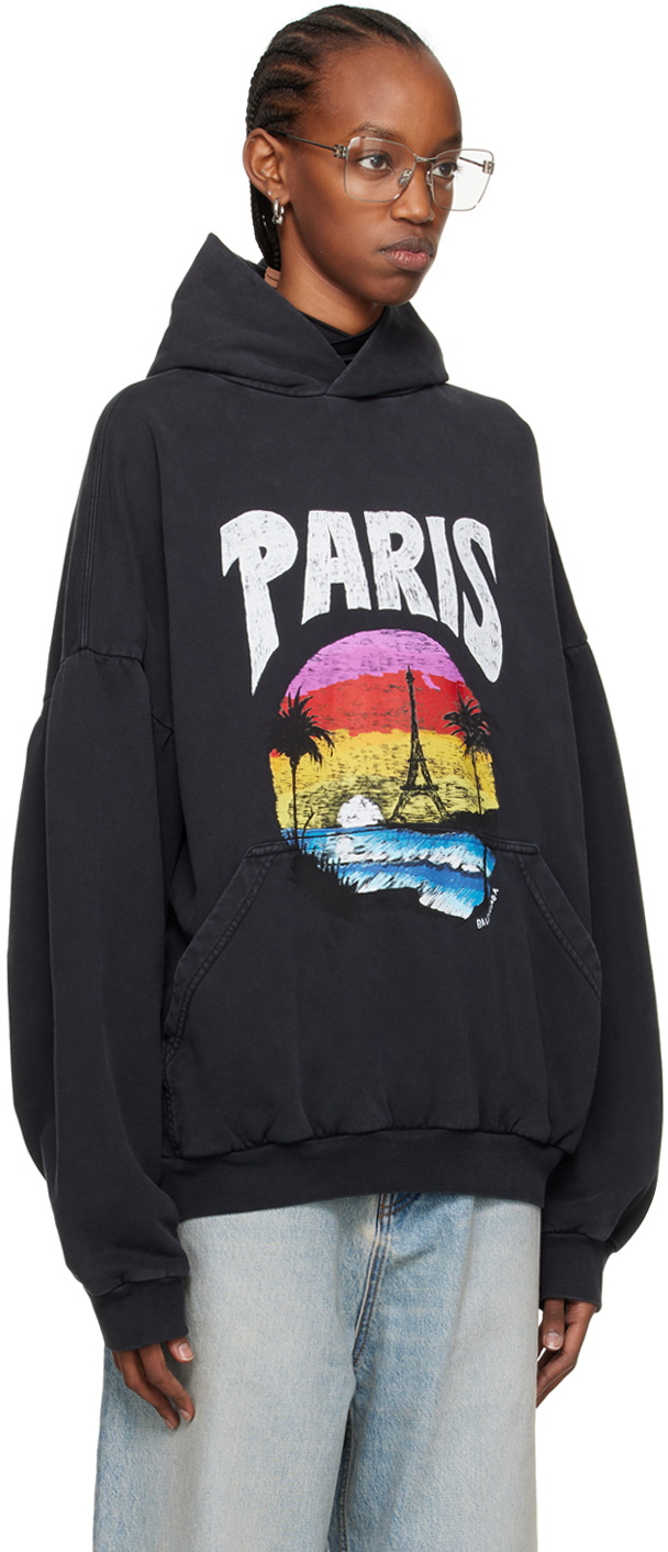 19AW BALENCIAGA PARIS HOODIE パーカー BALENCIAGA I Love Paris Hoodie GREY | Base Blu