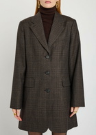 Our Legacy Queens Plaid-jacquard Wool Blazer Brown