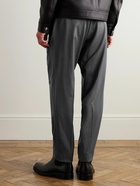 Mr P. - Tapered Wool Drawstring Trousers - Gray