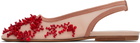 Dries Van Noten Pink Slingback Embellished Mesh Flats