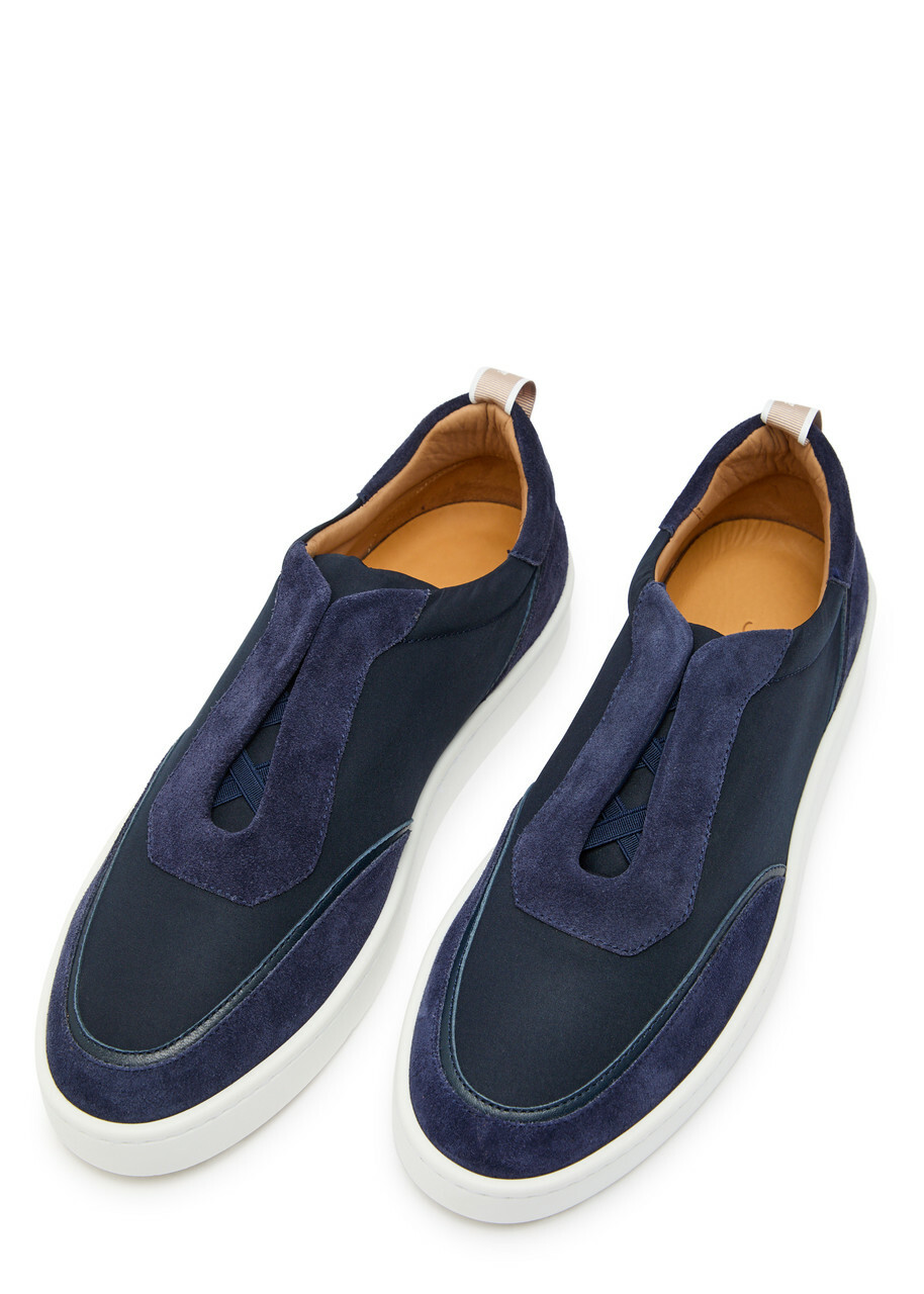 Aurélien Leisure Panelled Suede Sneakers Navy