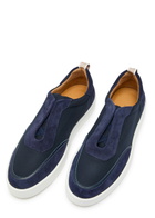Aurélien Leisure Panelled Suede Sneakers Navy