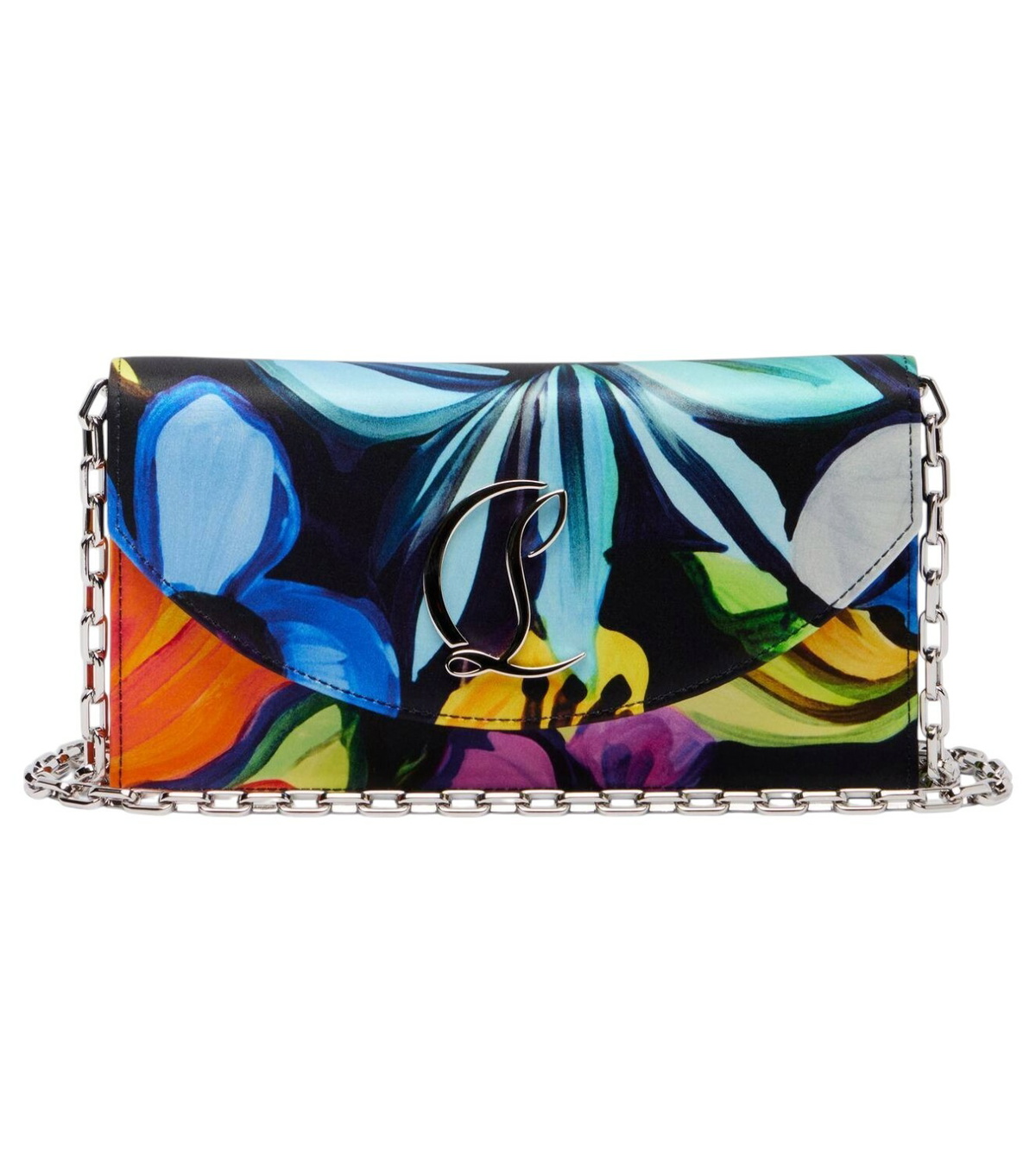 Christian Louboutin Loubi54 floral satin clutch Christian