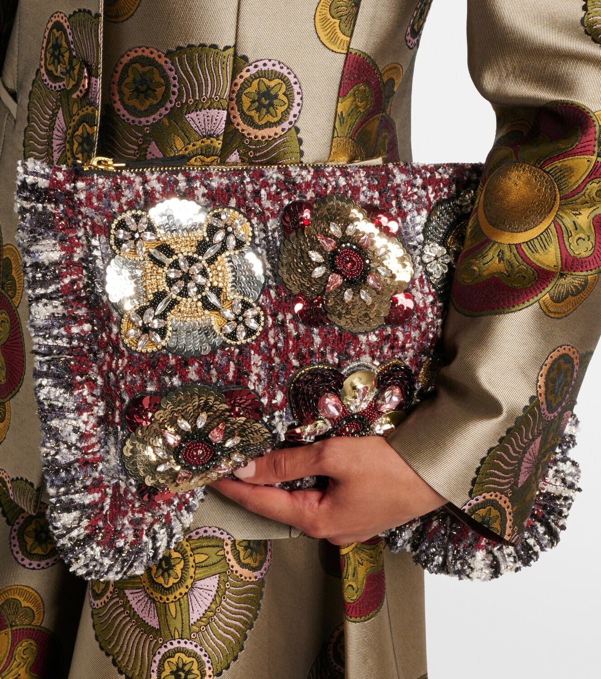 La DoubleJ Small embroidered jacquard pouch