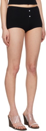 Frankies Bikinis Black Bradley Knit Booty Shorts