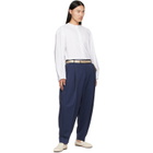 Hed Mayner Navy Pleated Trousers