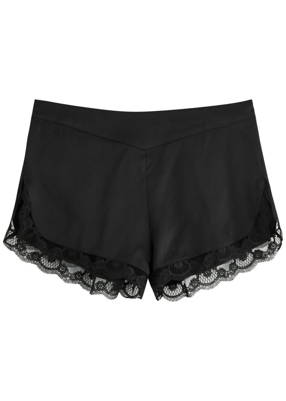 Photo: Simone PÉRÈLE Love Me Lace-trim Silk-satin Pyjama Shorts Black
