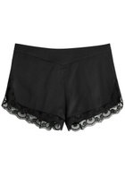 Simone PÉRÈLE Love Me Lace-trim Silk-satin Pyjama Shorts Black