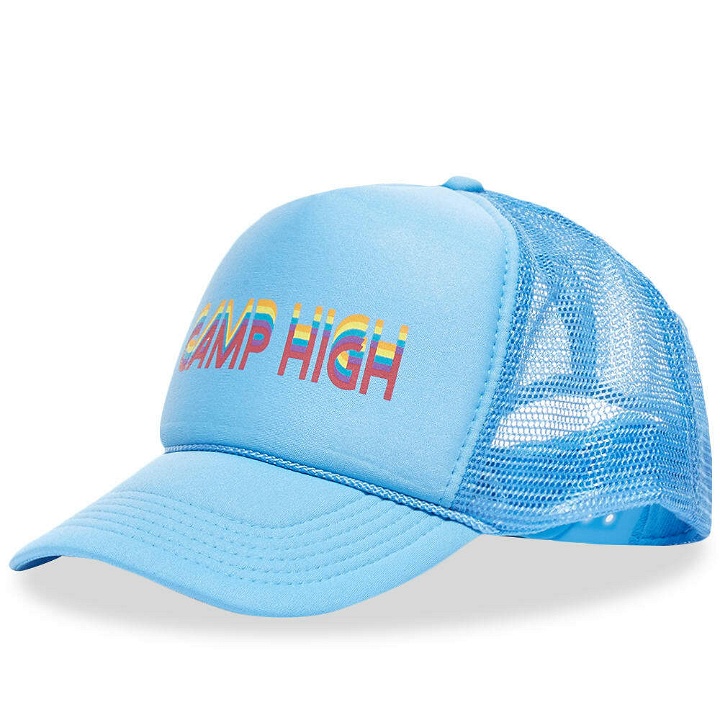 Photo: Camp High Men's Higher Level Logo Trucker Cap in Blue