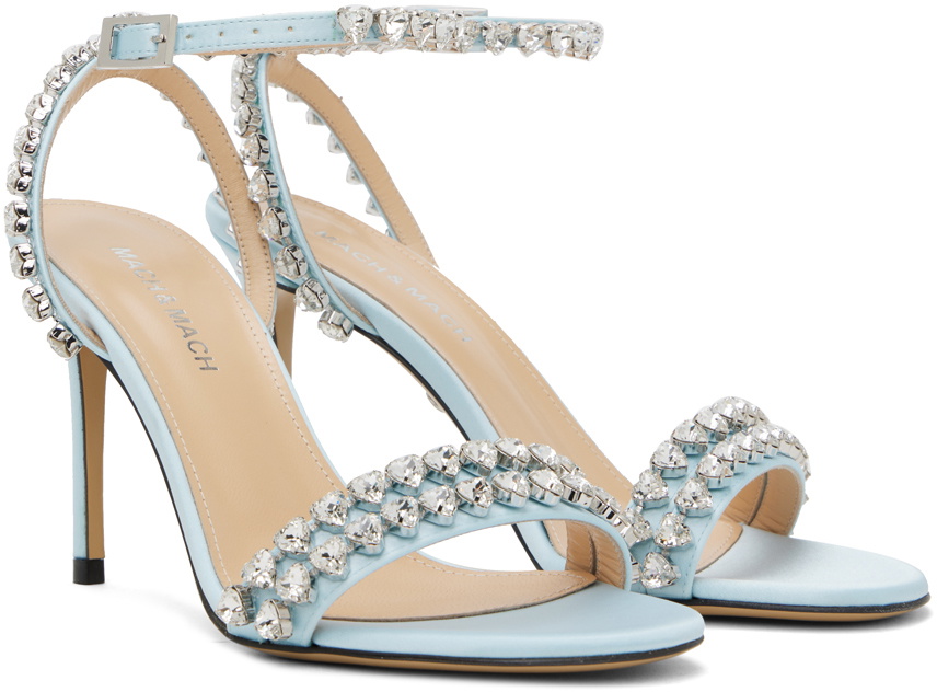 【関税込み】MACH & MACH ブルー Audrey 95 ヒールサンダル Blue Audrey 95 Heeled Sandals by MACH & MACH on Sale