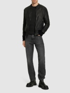 GIORGIO BRATO Brushed Leather Bomber Jacket