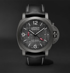 Panerai - Luminor Luna Rossa Challenger Automatic GMT and Flyback Chronograph 44mm Titanium and Leather Watch - Black