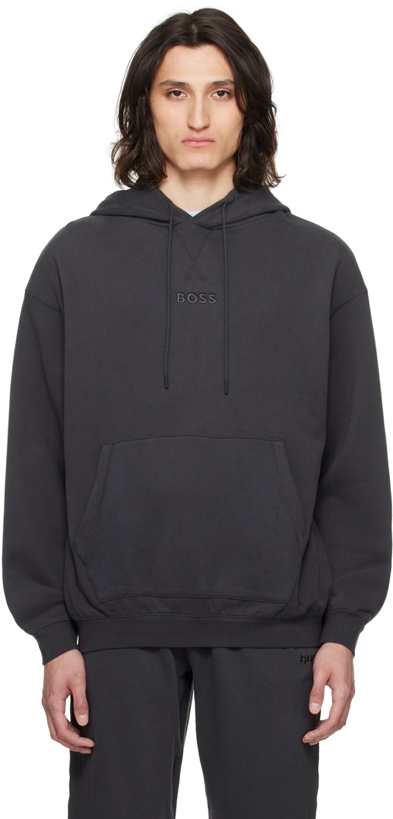 Photo: BOSS Black Embroidered Hoodie