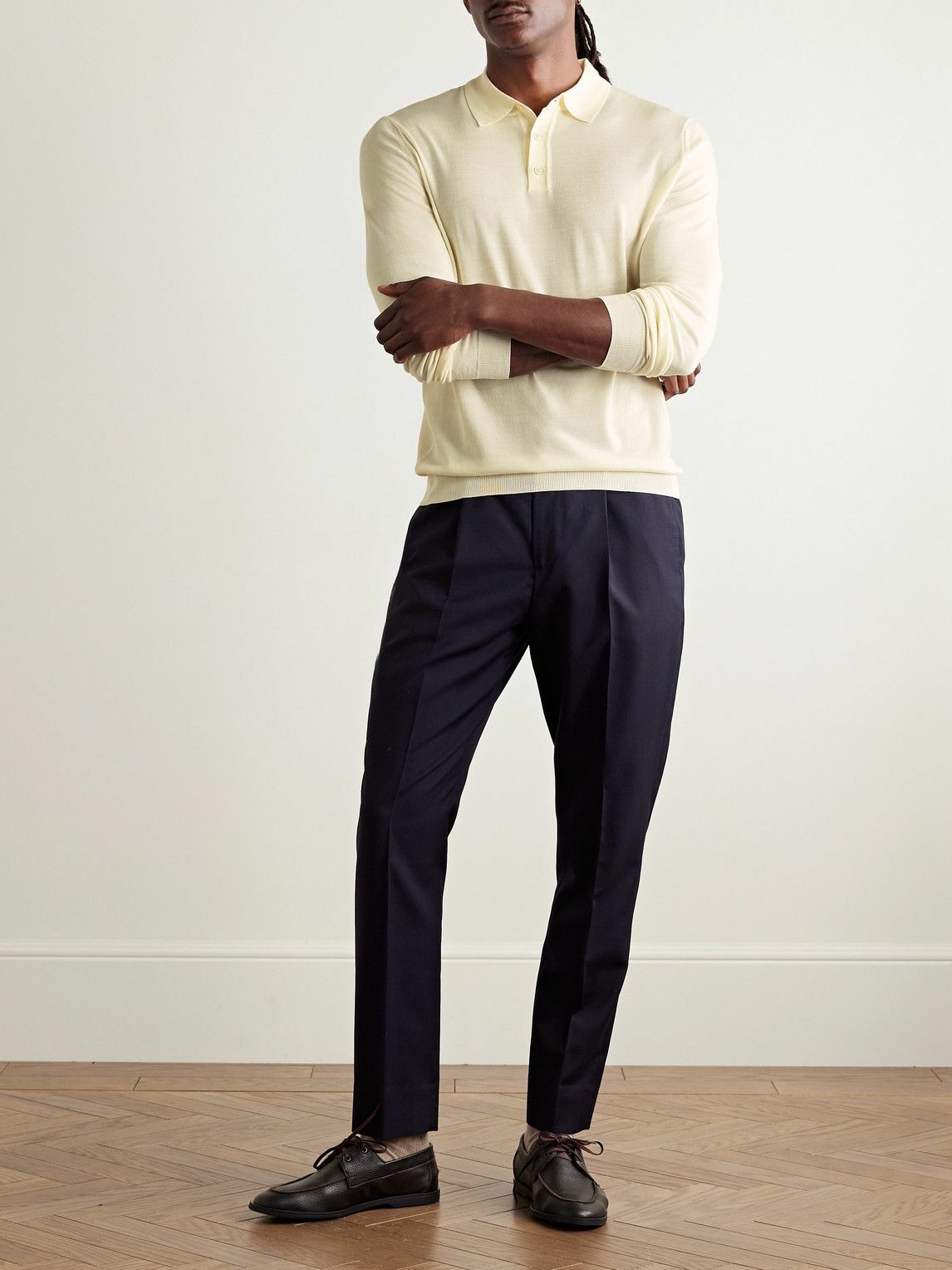 Incotex - Zanone Slim-Fit Flexwool Polo Shirt - Neutrals