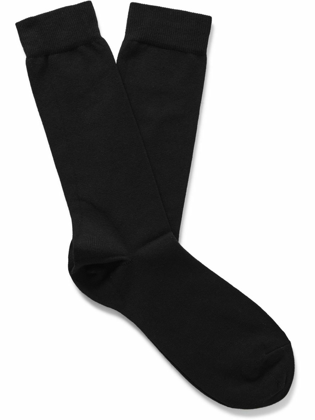 Photo: Sunspel - Stretch Cotton-Blend Socks - Black