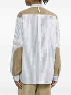 Junya Watanabe MAN White Striped Zip-Up Shirt