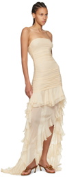 Blumarine Off-White Ruffled Maxi Dress