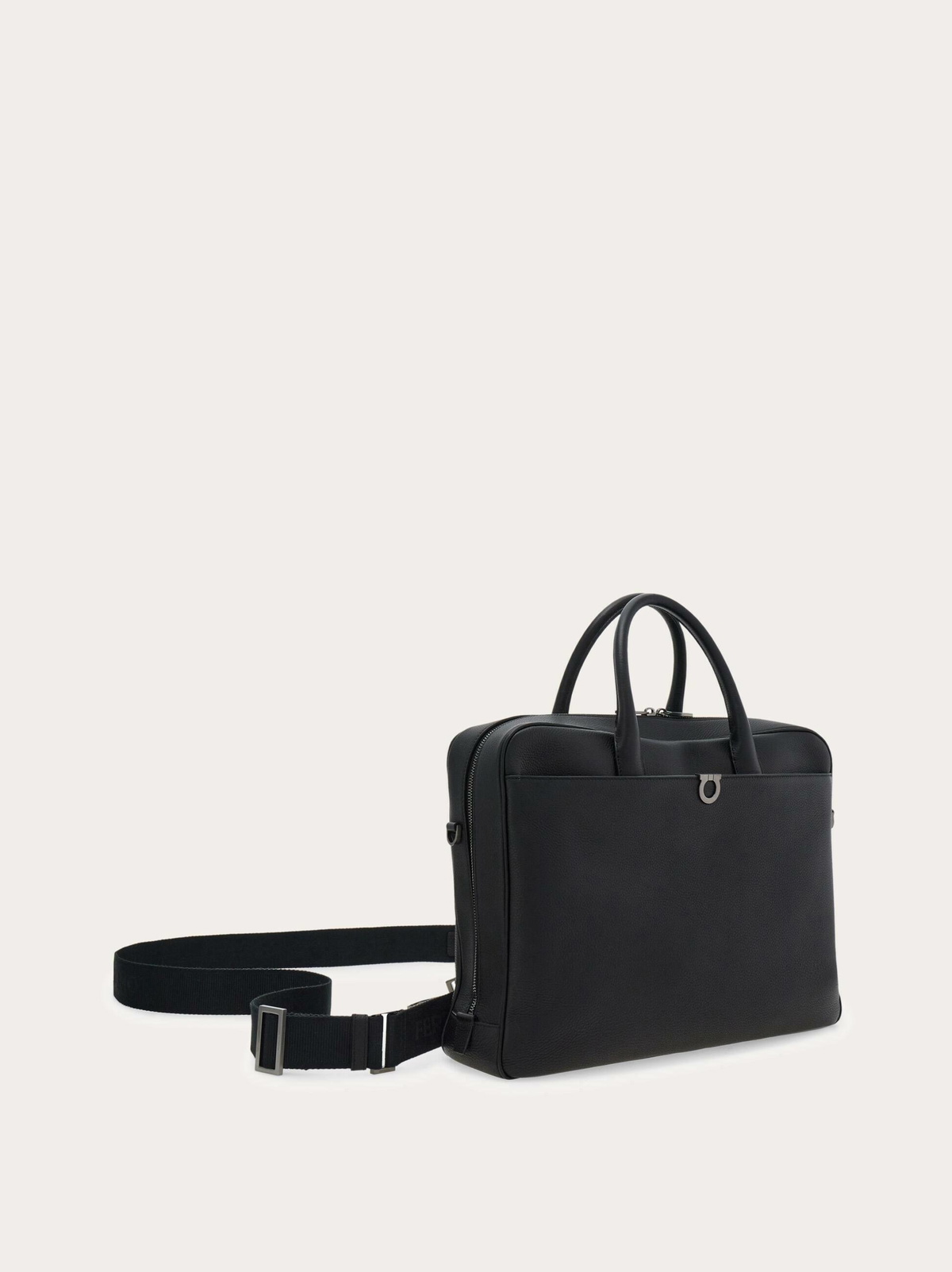 Ferragamo Mens Gancini briefcase in Black