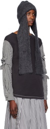 OPEN YY Gray Mohair Scarf Beanie