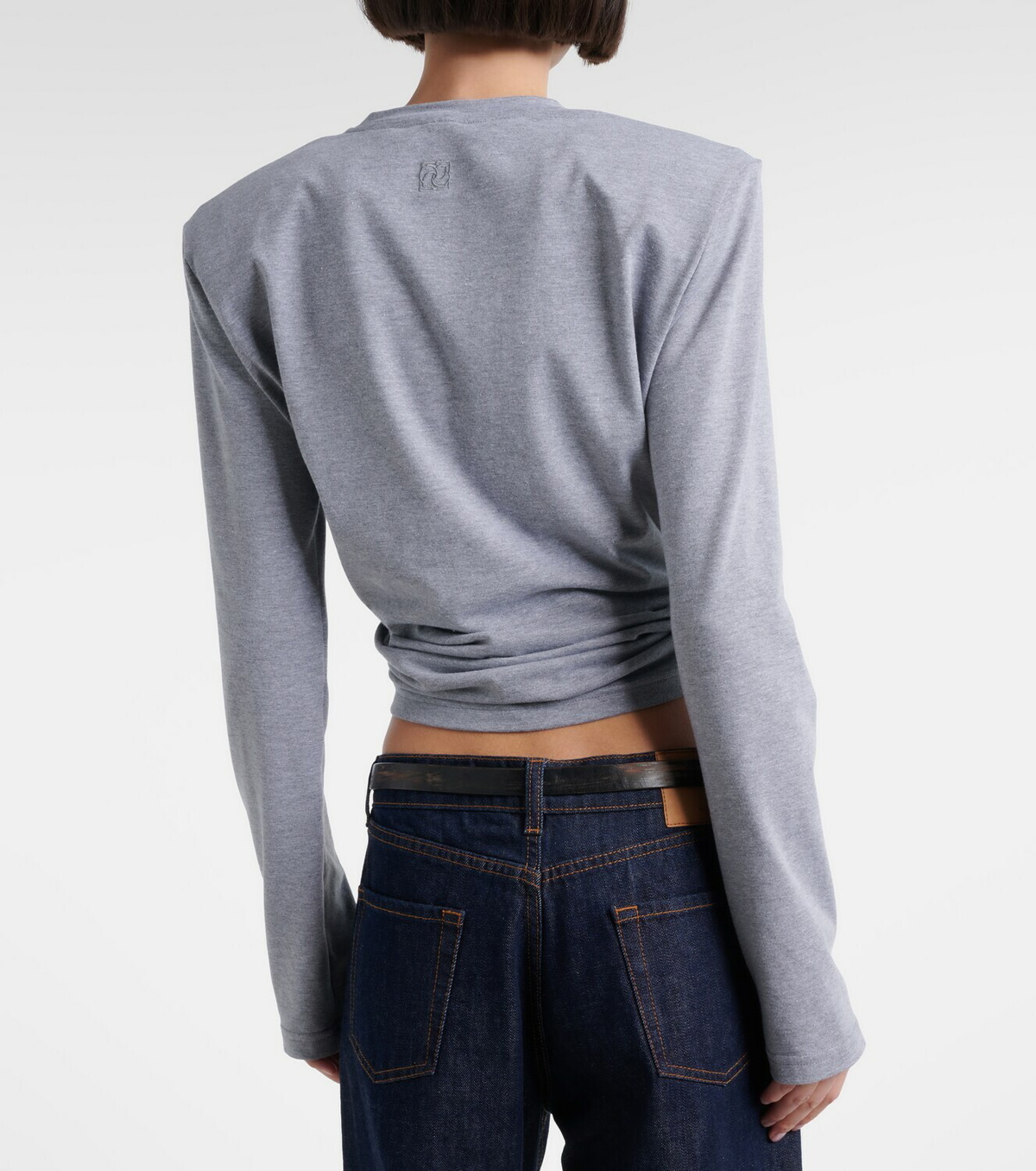 Magda Butrym Cropped cotton-blend jersey top