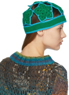Anna Sui Green Crochet Star Beanie